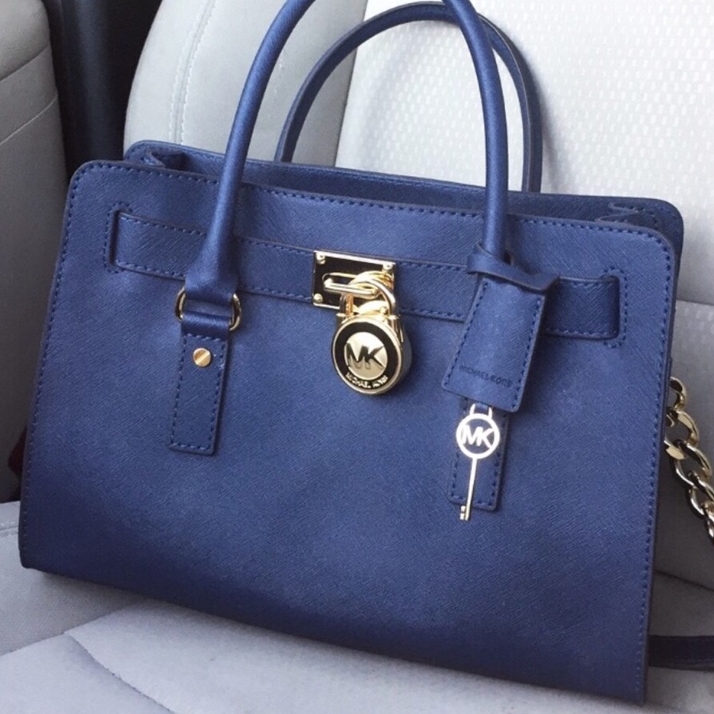 Michael Kors Blue Hamilton East West Satchel